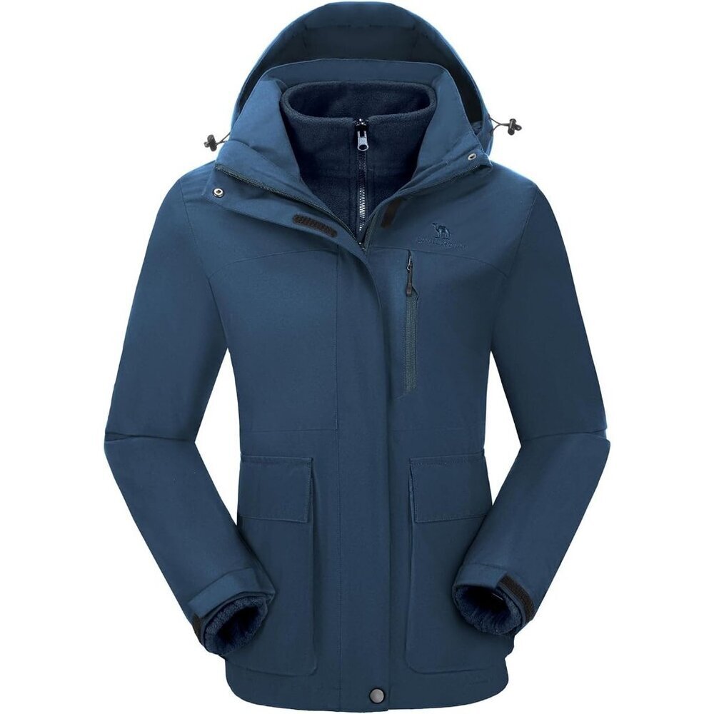 Women's D-Blue Fleece Ski Snow Jackets Coat Waterproof Snowboarding Winter Warm